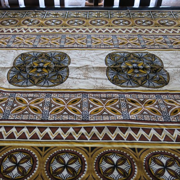 Ethnic Tribal African Asian Geometric Pattern Cotton Rayon Fabric Table Cloth - Picture 2 of 6